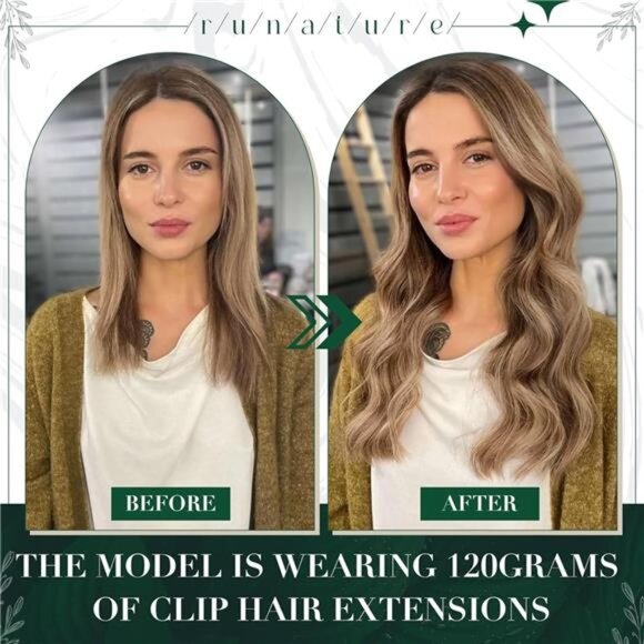 Clip in Hair Remy Human Hair Clip in Extensions 16 Inches Golden Brown - Picture 6 of 7